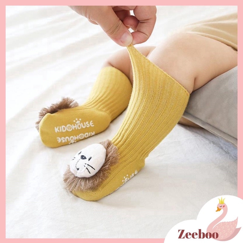 Tất cao cổ chống trượt cho bé từ 6 tháng - 3 tuổi - Hình thú bông dễ thương - chất liệu lên co dãn - zeeboo