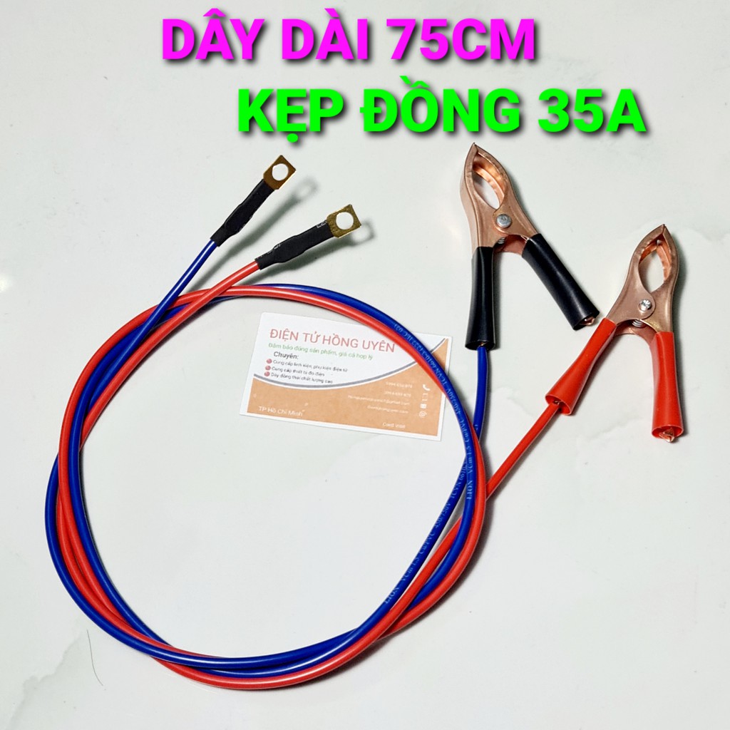 Combo 2 dây kẹp bình đỏ đen sạc acquy. Kẹp đồng 100A / 75A / 35A đã được hàn dây điện về chỉ việc nối vào bộ sạc là dùng