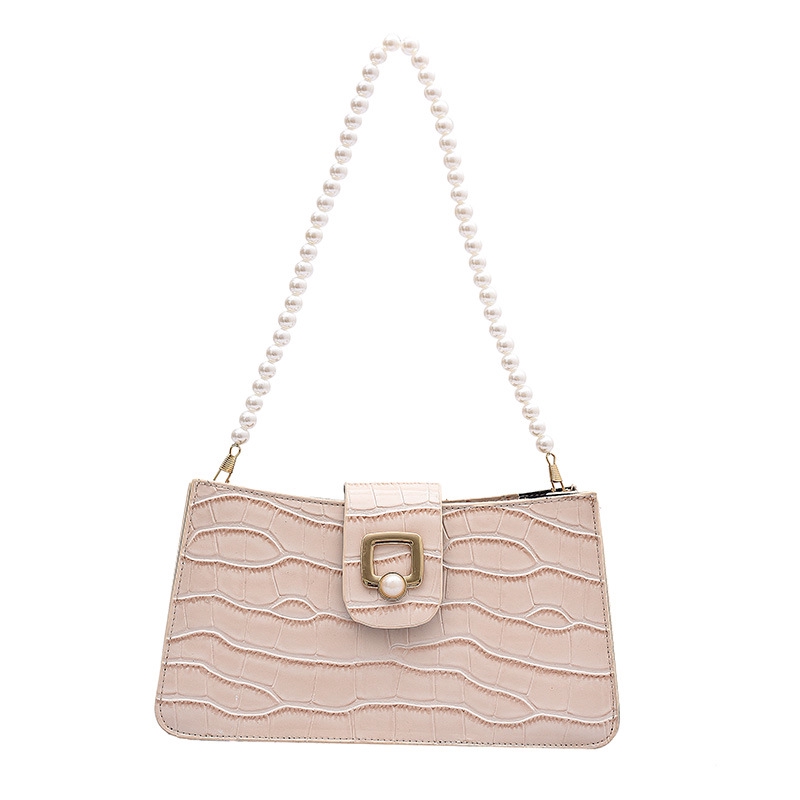 IELGY Túi đeo vai có đính ngọc trai phong cách retro cổ điển thời trang cho nữ