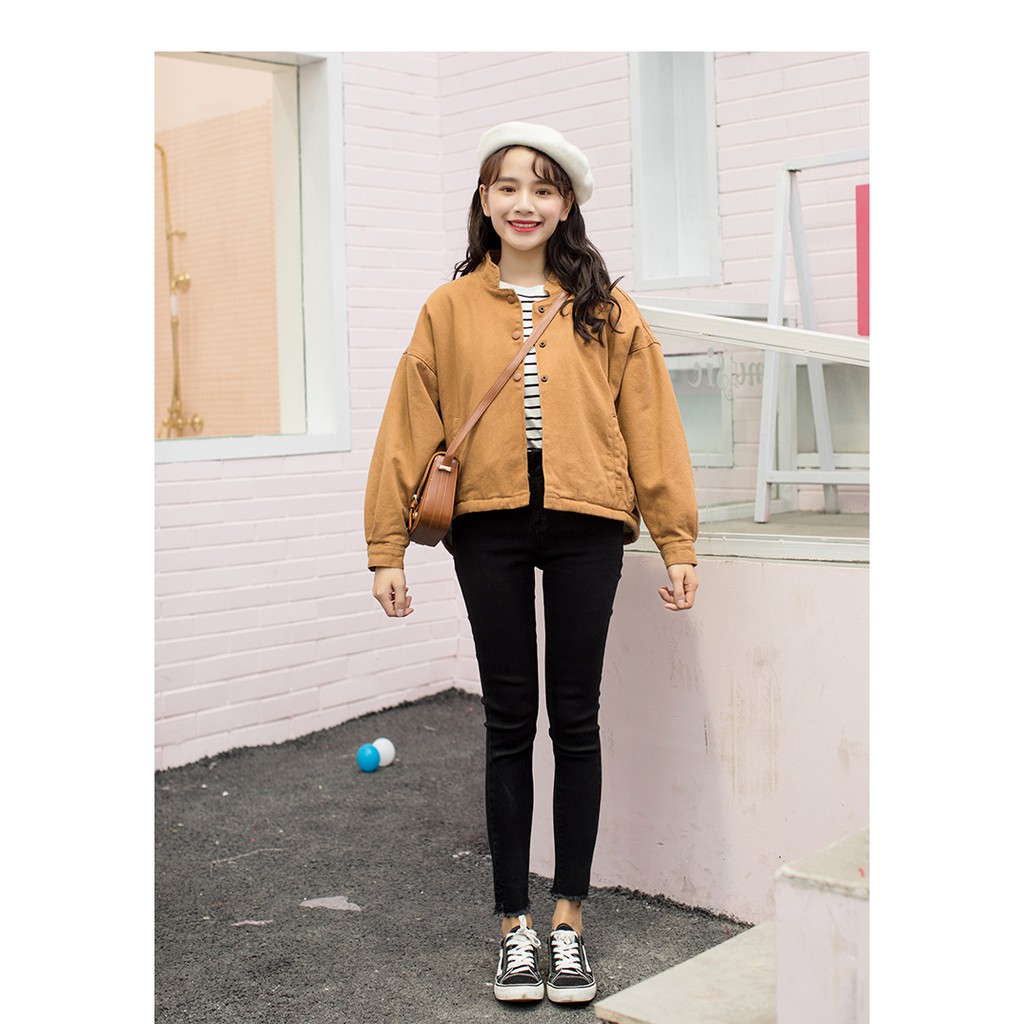 Ulzzang ( 얼짱) - ÁO KHOÁC JEANS DÀI TAY (CHẤT BAO ĐẸP) BAO BỀN