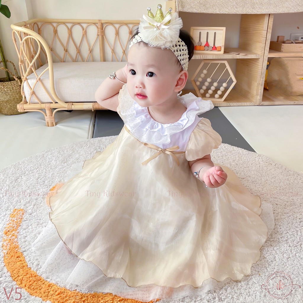 Váy Đầm Voan Công Chúa, Váy Sinh Nhật, Chụp Hình Cho Bé Gái Từ 10-18kg [V5]