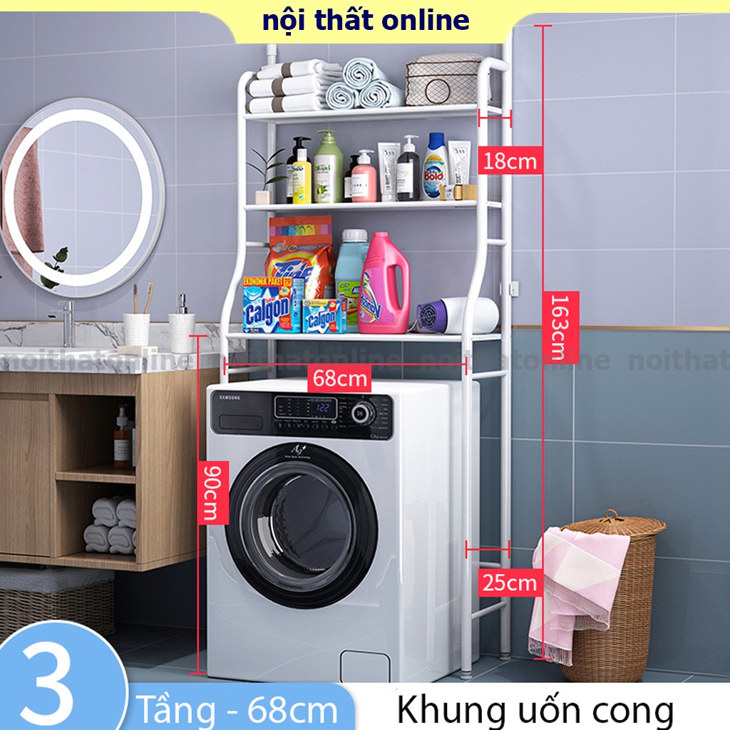 Kệ sau máy giặt, kệ bồn vệ sinh sắp xếp đồ đạc gọn gàng, thông minh chất liệu bền đẹp tăng diện tích để đồ