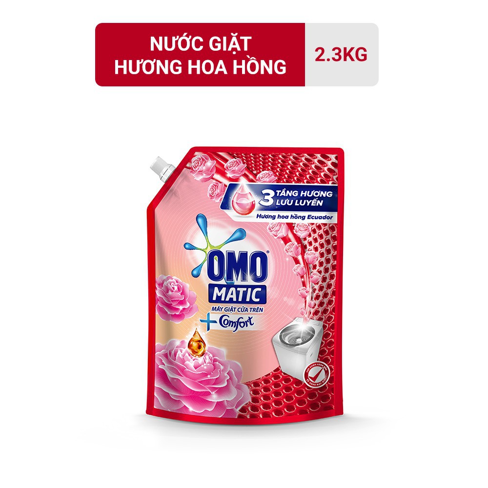 SALE Nước giặt OMO Matic Comfort Hương Hoa Hồng túi 2.3KG (MỚI) (Siêu HOT)