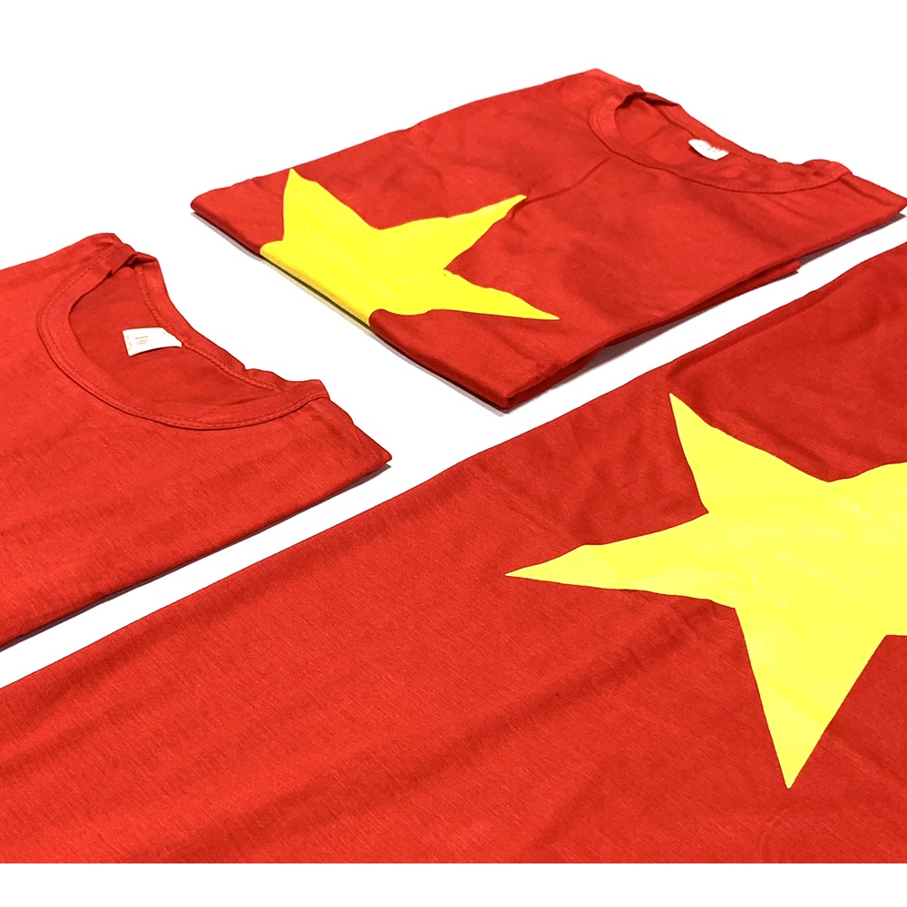 Combo 1 Áo Cờ Đỏ Sao Vàng Trẻ Em + Áo Cờ Người Lớn Cotton Cao Cấp Ocean Uniform