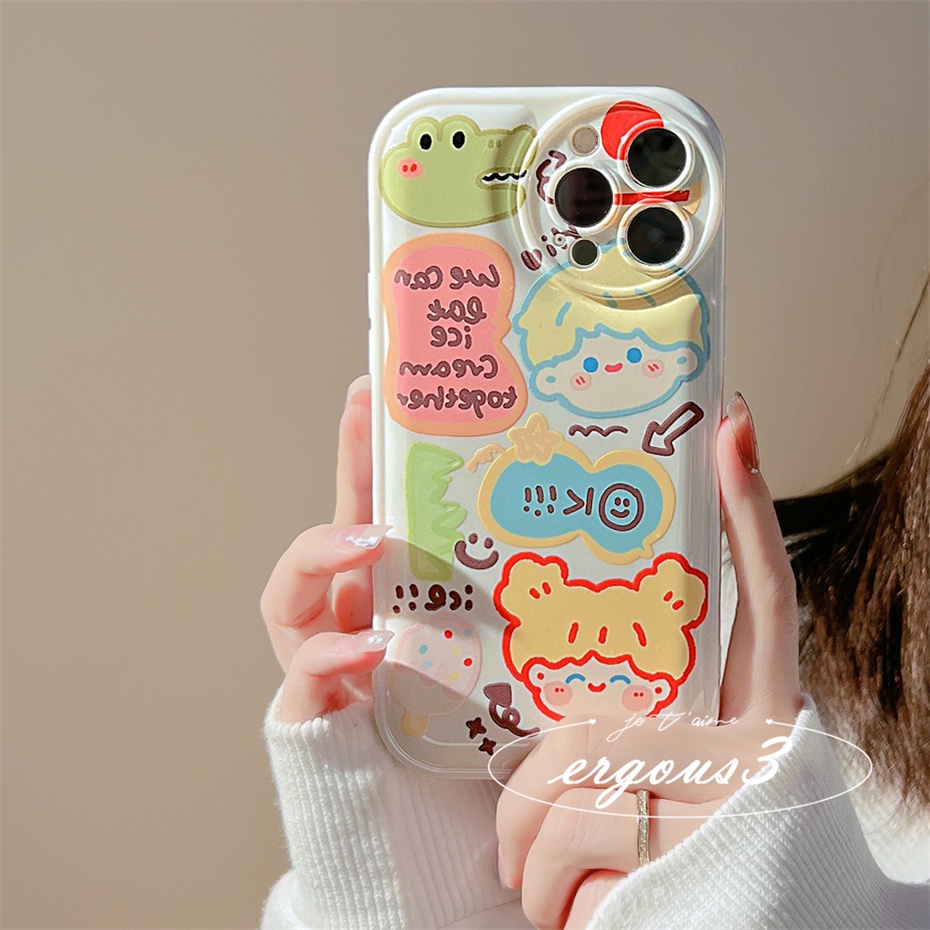 Ốp Điện Thoại Mềm Họa Tiết Hoạt Hình Graffiti Cho iPhone 14 13 12 11 Pro Max SE2020 X XR Xs Max 7 8 Plus