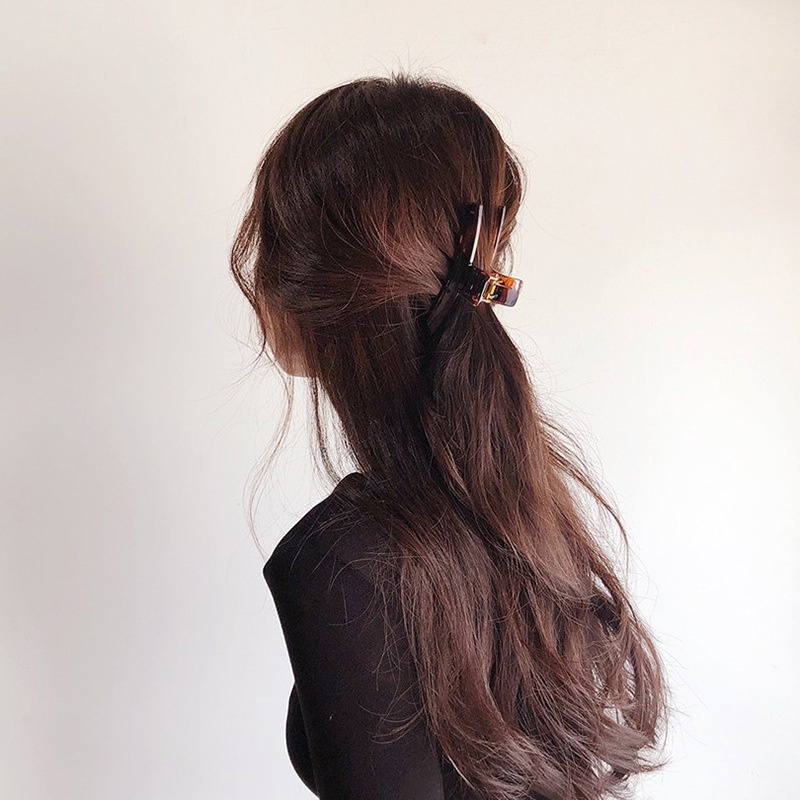 [4 màu] Kẹp tóc càng cua hình cá mập trong suốt màu caramel hottrend sang chảnh nhất năm KT55