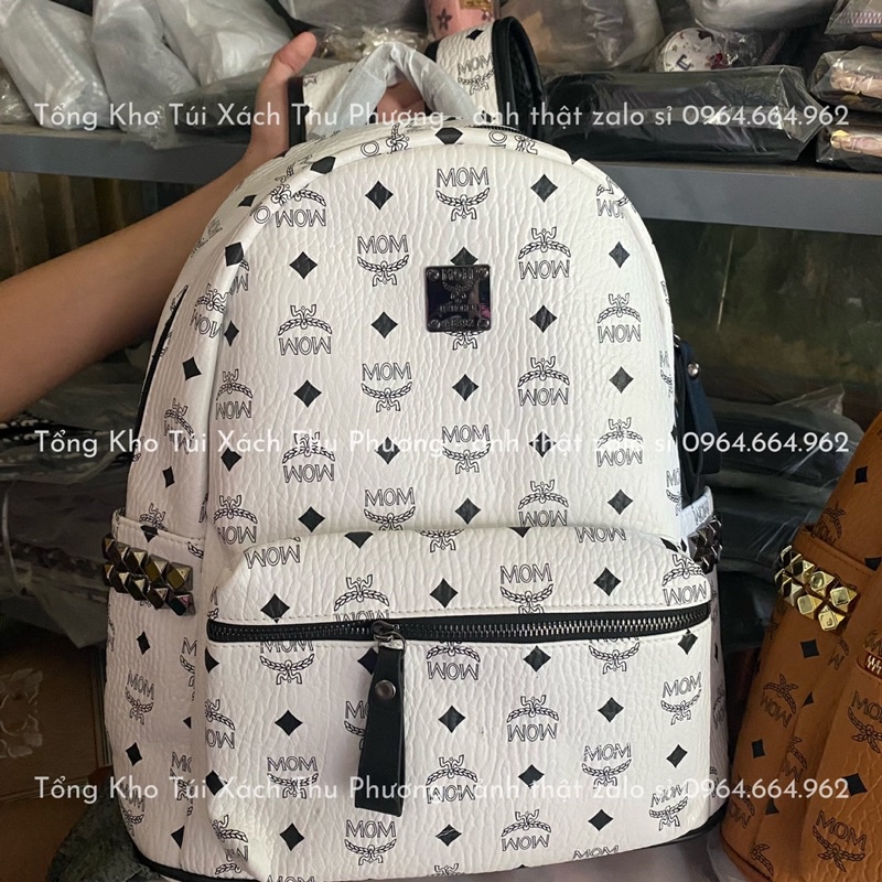 [HÀNG QCCC] Balo MOM, balo da thời trang đi học cao cấp size 40 đựng vừa a4 có đệm vai cho cả nam và nữ (ảnh thật)