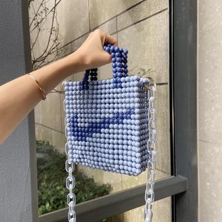 [DIY SERIES]Túi dệt thủ công hạt cườm mới túi chất liệu tự làm túi trong lưới màu đỏ đeo vai túi xách quà tặng tự làm