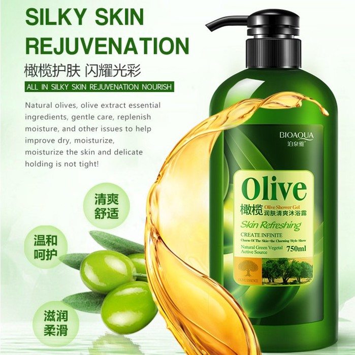 Sữa Tắm Dưỡng Ẩm Bioaqua Chiết Xuất Olive 750ml