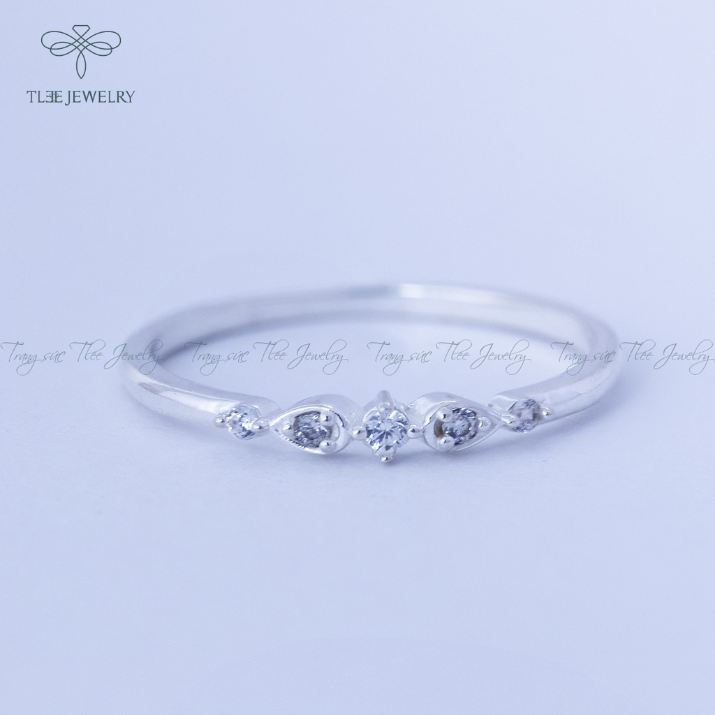 Nhẫn bạc nữ TLEE đính đá Almira mini NCJ A0123