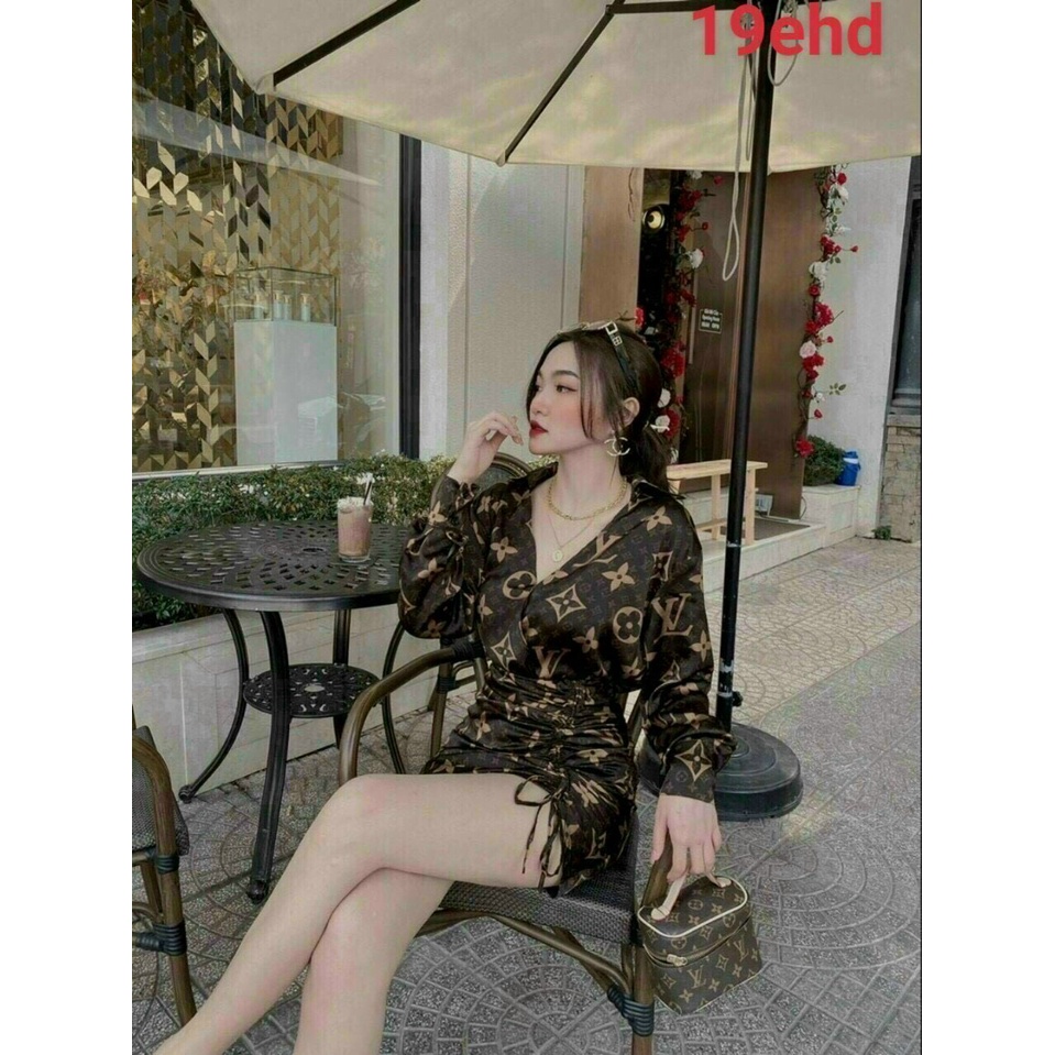 Váy Đầm Body Tay Dài Dự Tiệc In Họa Tiết Chữ Chất Lụa Mềm Mịn Kiểu Dáng Sang Trọng, Quyến Rũ Thời Trang Nữ Minh Phúc