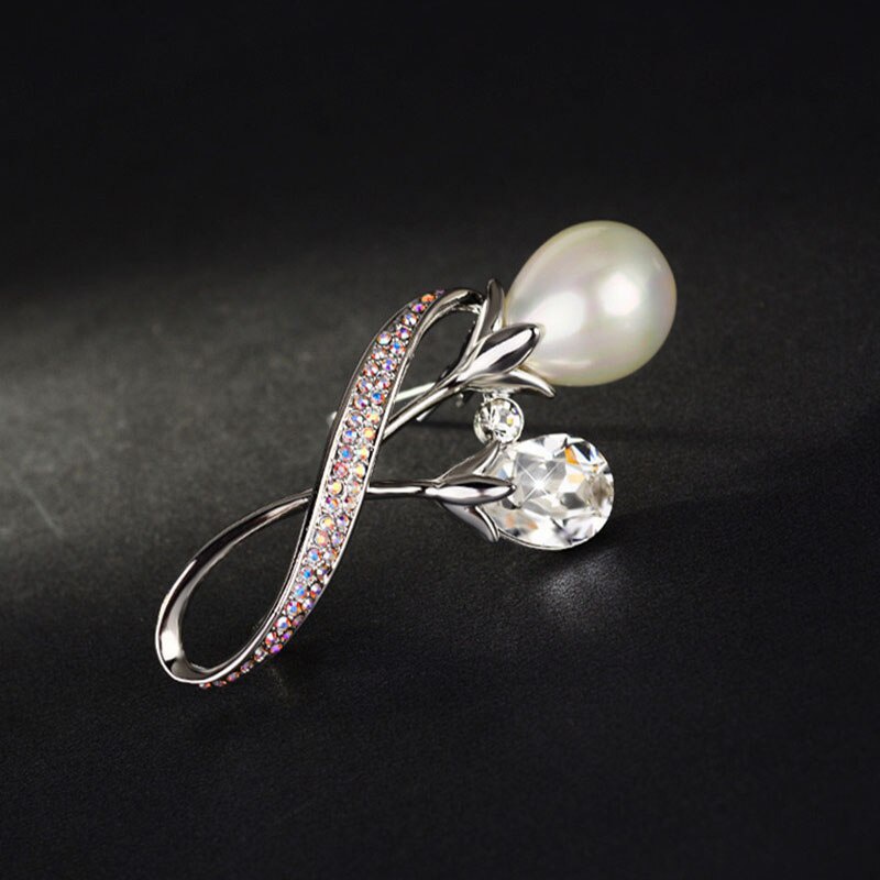 Ghim Cài Áo Đính Đá Phong Cách Hoàng Gia Thời Trang Cho Nữ