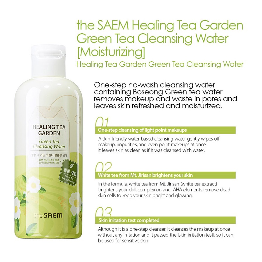 Nước Tẩy Trang The Saem Healing Tea Garden Cleansing Water 300ml