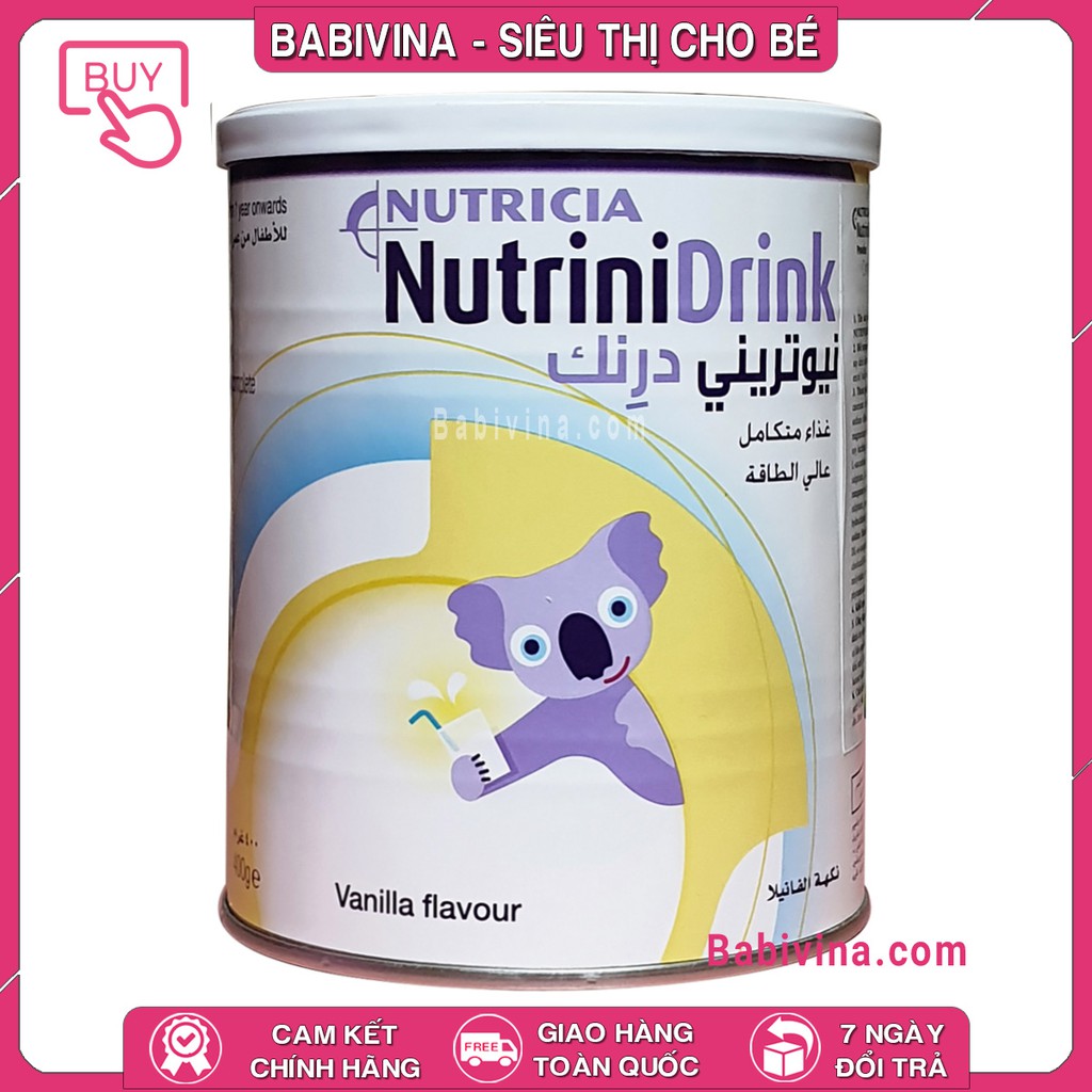 [Mã 267FMCGSALE giảm 8% đơn 500K] [CHÍNH HÃNG] Đủ Vị Sữa NutriniDrink 400g | Date Mới Nhất - Giá Tốt Nhất | Babivina