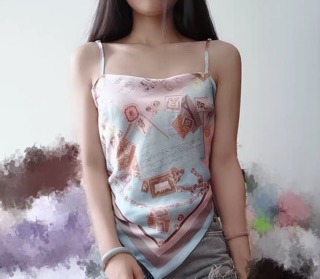 (săn) Áo yếm thổ cẩm cột nơ lưng