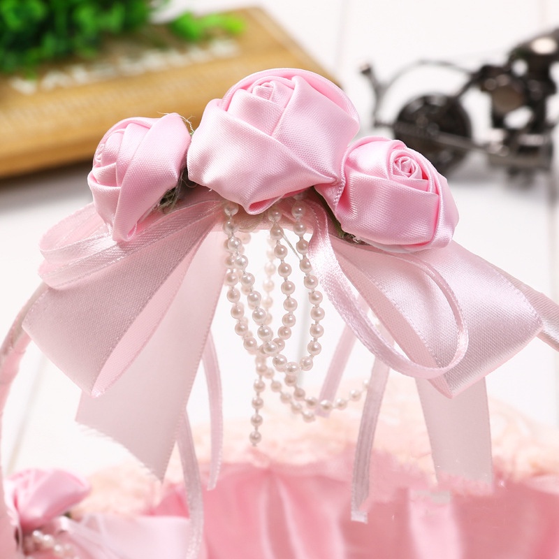 Giỏ Hoa Đan Mây Di Động Phong Cách Hàn Quốc Dùng Trang Trí Đám Cưới