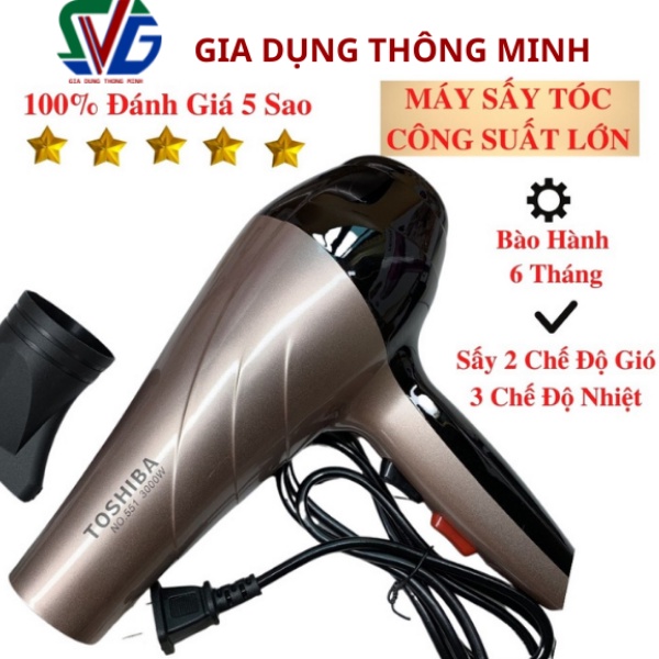 Máy sấy tóc mini tạo kiểu công suất lớn chính hãng 2 chiều toshiba