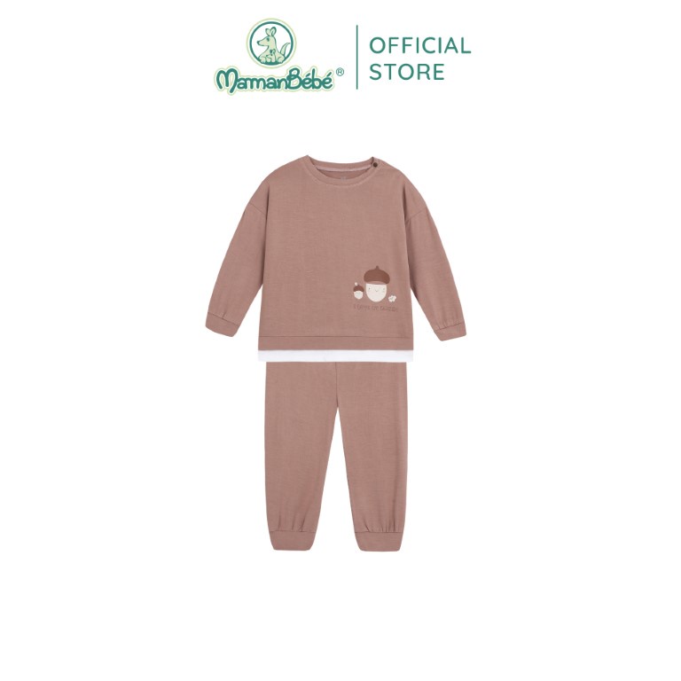 Bộ đồ dài tay La Pomme Gia đình Sồi - Nâu đậm