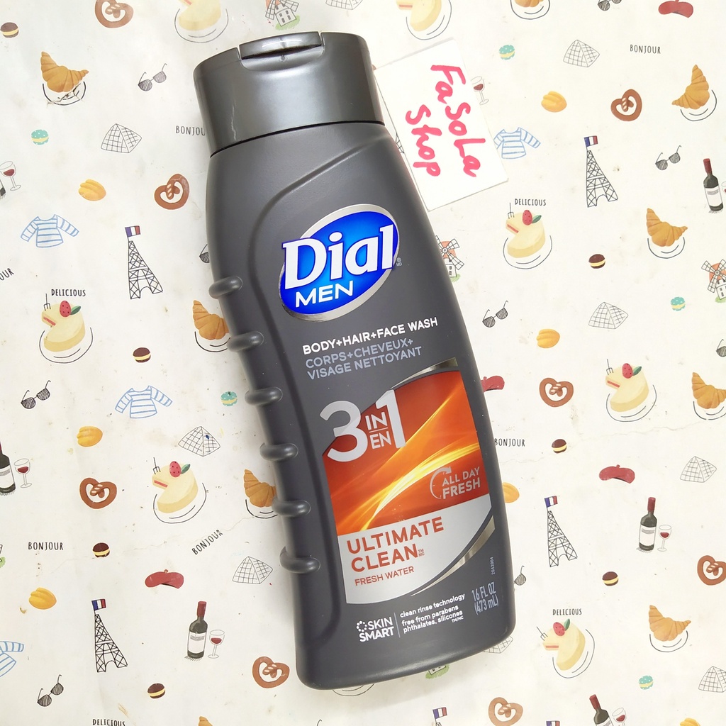 Sữa tắm gội nam DIAL FOR MEN 473ml Mỹ mới thơm nam tính khử mùi hai trong một 2 in 1 Hair And Body Wash thumbnail