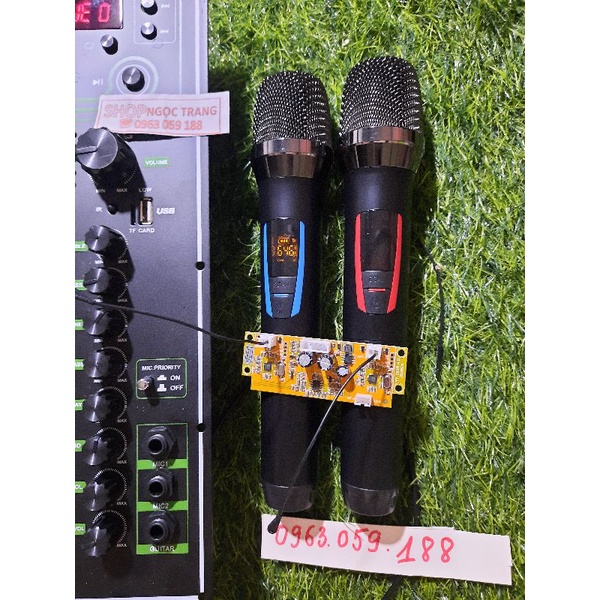 Mạch Loa Kéo Kèm 2 Tay Micro Không Dây  Kéo Bass 30-40 Coil 51 Cực Chất