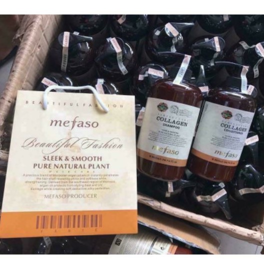 Argan Mefaso Bộ Dầu Gội Xả Collagen Argan Mefaso (Ý) Chai 850 ml 1 Cặp 2 Chai Bổ Xung Độ Ẩm Tăng Đàn Hồi Cho Tóc