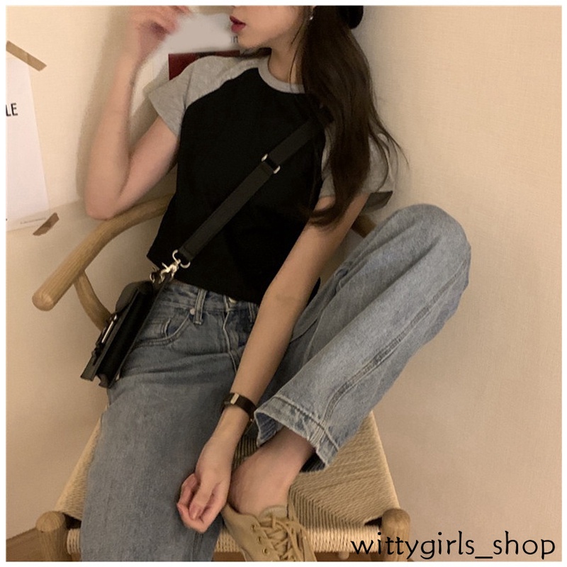 Wittygirls-áo Thun Crop Top Tay Ngắn Phong Cách Mùa Hè Mới Cho Nữ
