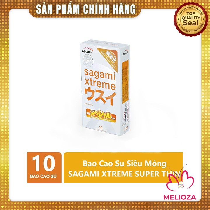 [ CHÍNH HÃNG ] Hộp 10 bao cao su siêu mỏng cao cấp Sagami Xtreme Super Thin BCS09