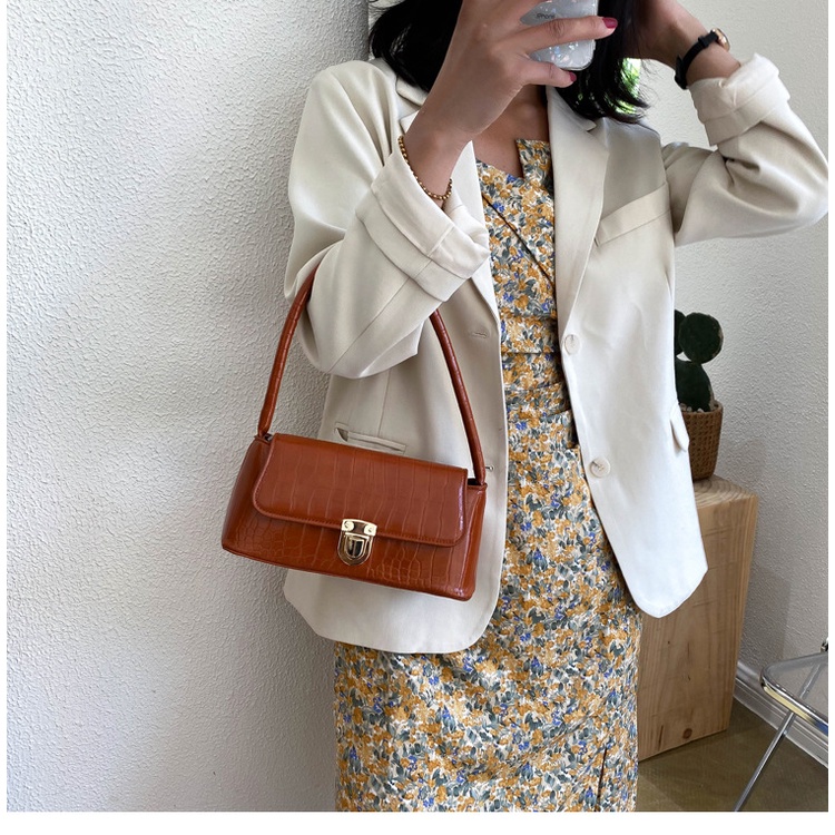 Túi đeo dưới cánh tay/ xách tay IELGY họa tiết vân đá phong cách Hàn Quốc thời trang cho nữ