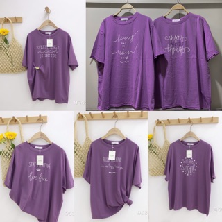 Áo thun tím các mẫu - freesize form rộng