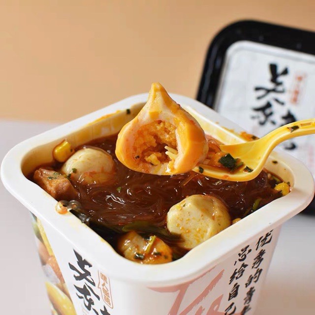 Cốc lẩu miến hải sản đủ topping (mực, cá viên, chả cá, phomai,..) 155g siêu ngon, hit hot