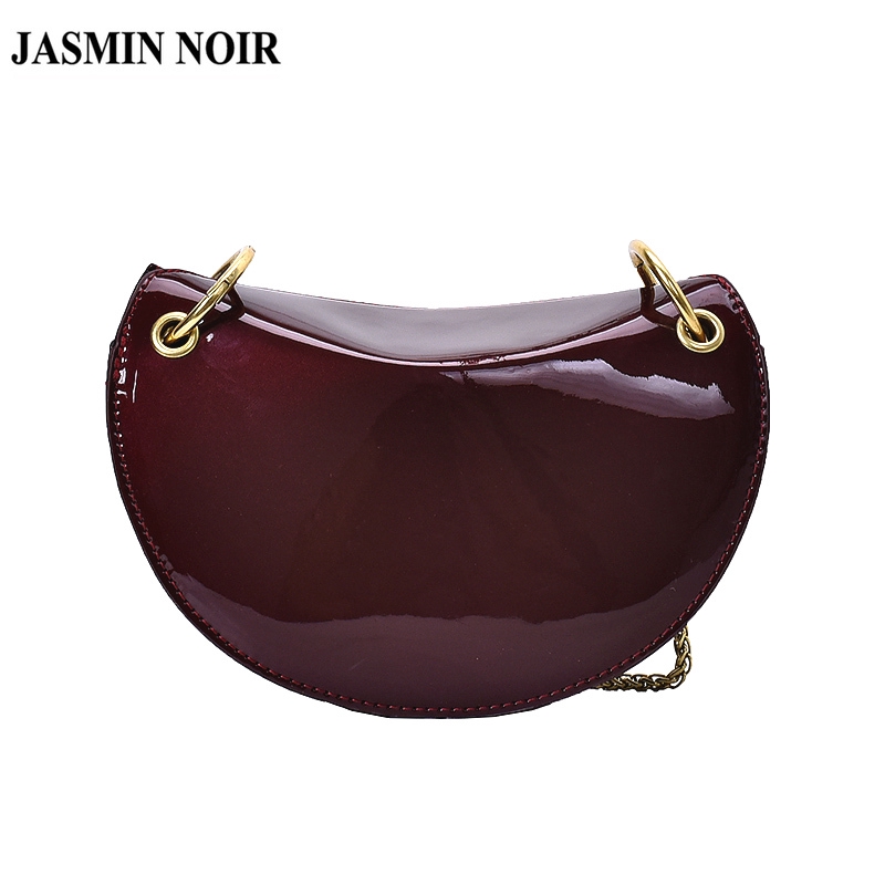 Túi Xách JASMIN NOIR Hình Bán Nguyệt Dây Mắt Xích Mảnh Retro Cho Nữ