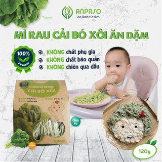 Mì Ăn Dặm Cho Bé Cải Bó Xôi Hữu Cơ Organic Anpaso, BLW