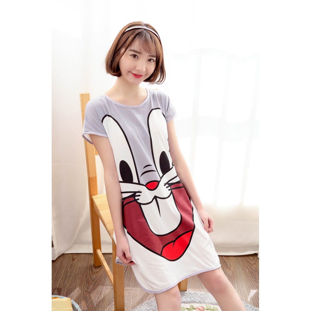 [SIÊU RẺ] Váy ngủ cute nhiều hình, chất thun mỏng mịn mặc cực mát | BigBuy360 - bigbuy360.vn