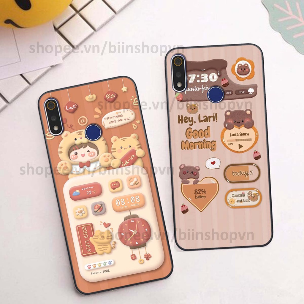 Ốp Realme 3 / 3 Pro in 3D icon gấu nổi siêu xinh, siêu đáng yêu, cá tính phong cách
