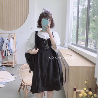 Set váy yếm bo chun eo ullzang hot hit (shop bán váy yếm đẹp)