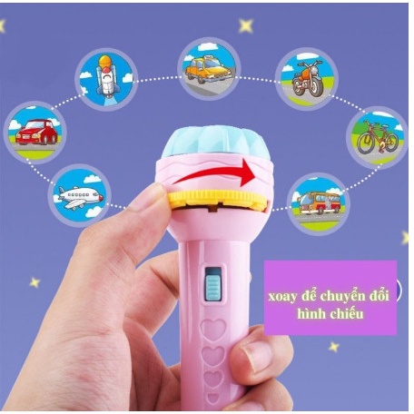 Đèn pin chiếu hình cho bé 80 hình động vật sắc nét phát triển trí tuệ bé vui chơi khám phá