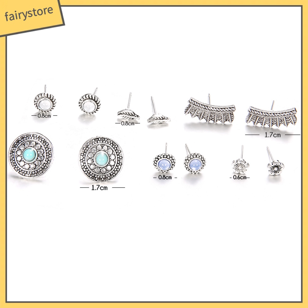 Bộ 6 đôi khuyên tai thời trang Boho cho nữ