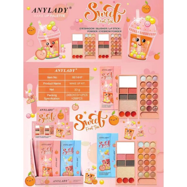 Phấn mắt bộ trang điểm bóp gài mùi cam andy lady