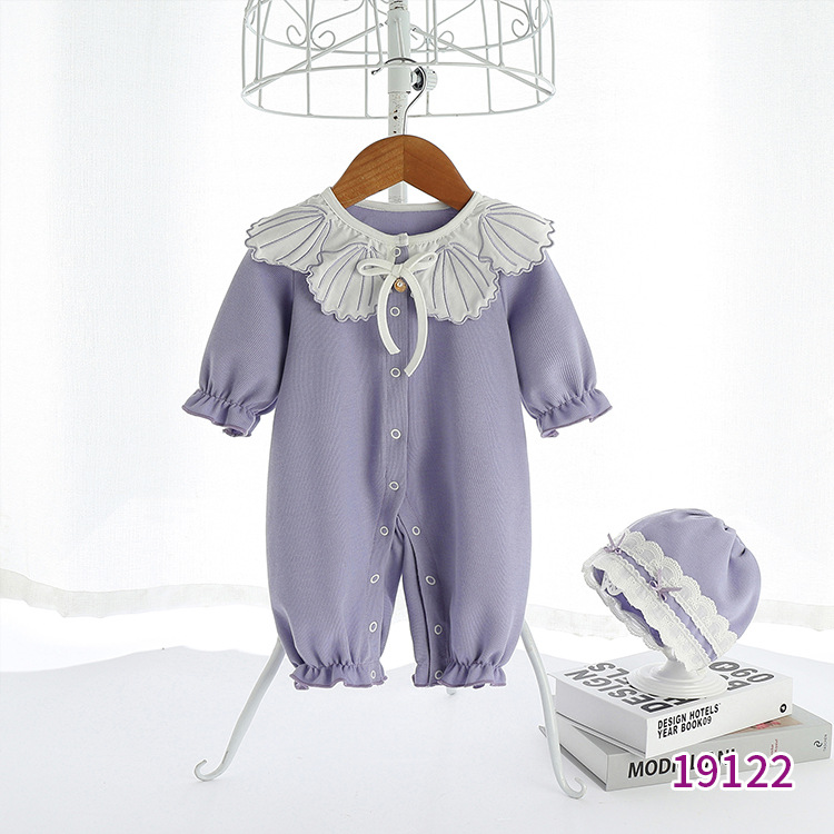 Áo liền quần tay dài màu tím thời trang đáng yêu cho bé gái