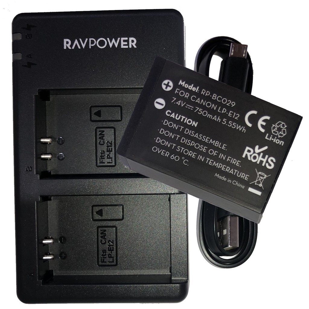 Pin sạc máy ảnh Ravpower cho Canon LP-E12