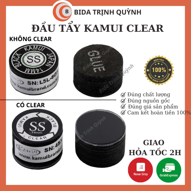 Đầu cơ/ Đầu Tẩy KAMUI Clear cao cấp nhiều lớp phù hợp với tất cả các loại cơ/gậy BIDA