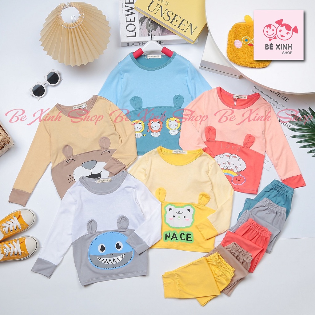 Quần áo thu đông bé trai bé gái trẻ em Minky Mom  Đồ bộ dài tay thunlạnh cho bé trai gái DÀI_ĐỘNGVÂT