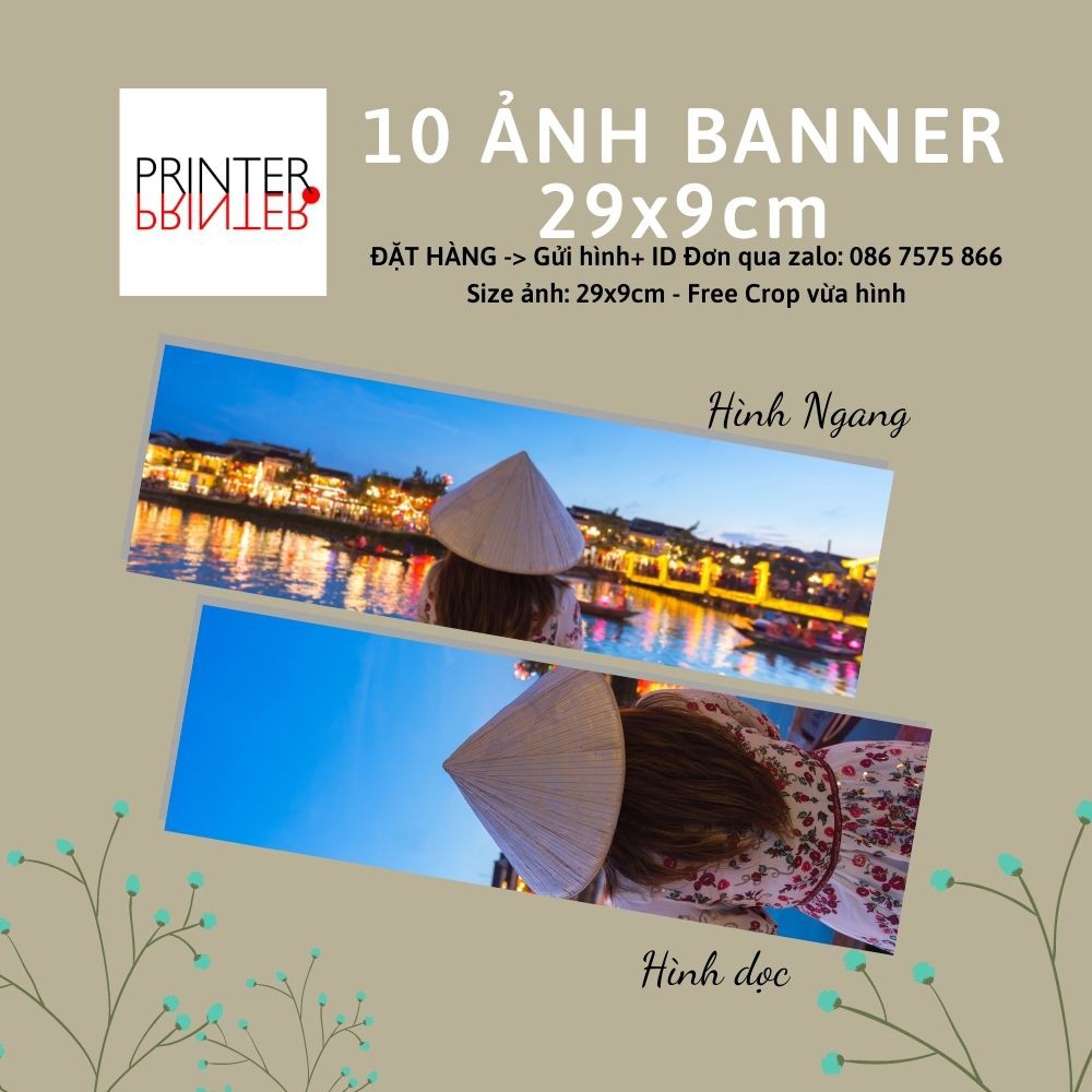 SET 2 Slogan (Banner) giấy A4 10x30cm - In theo yêu cầu
