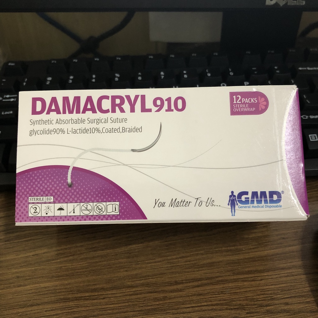 Chỉ phẫu thuật thẩm mỹ tự tiêu Damacryl 6/0