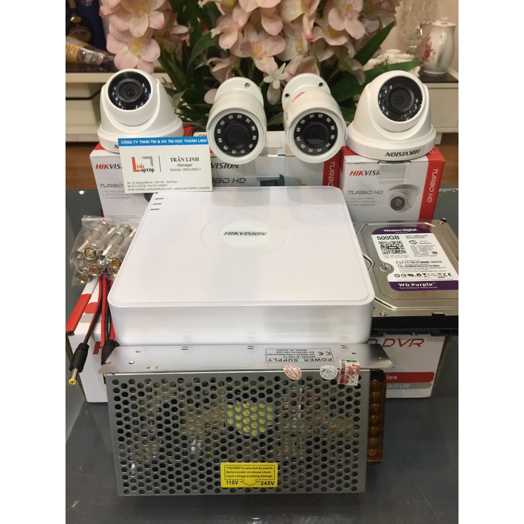 Tặng ổ cứng 1TB - Trọn bộ 04 Camera Hikvision 1080P 2.0 Chính hãng Full VAT | BigBuy360 - bigbuy360.vn