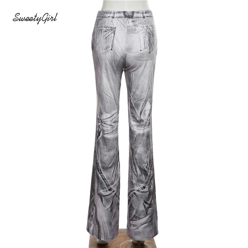 Quần Dài Lưng Cao Có Túi In Hình Thời Trang 2022 Dành Cho Nữ