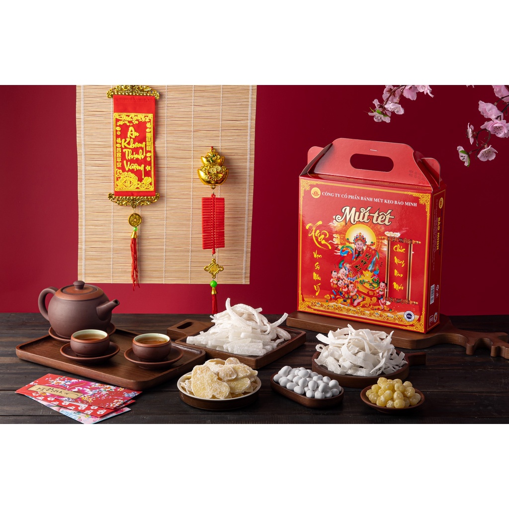 Mứt Tết thập cẩm hộp quai xách Bảo Minh truyền thống 250g | BigBuy360 - bigbuy360.vn