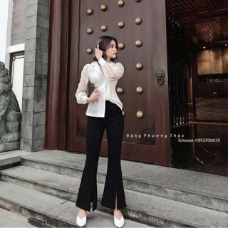 Quần loe xẻ tà siêu sang chảnh
