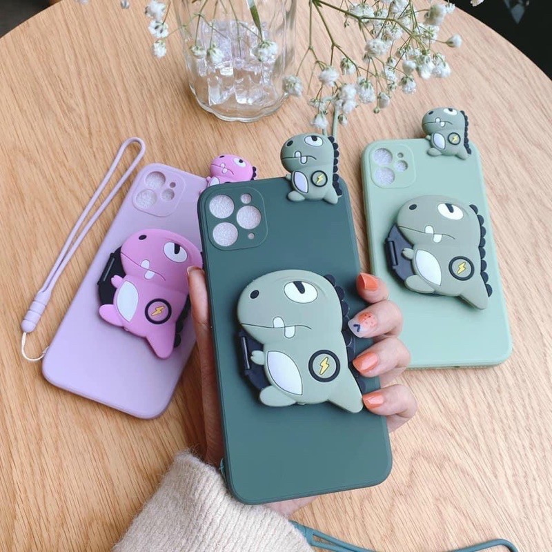 Ốp Lưng Khủng Long kèm gương dành cho IP 6/6S/6plus/7plus/x/Xsmax/11/11promax