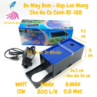 Máy bơm lọc nước RS-188 12W kèm lọc máng cho hồ cá cảnh RS 188